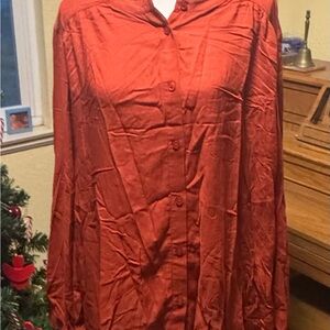 Lane Bryant Terracotta Ruffled Blouse